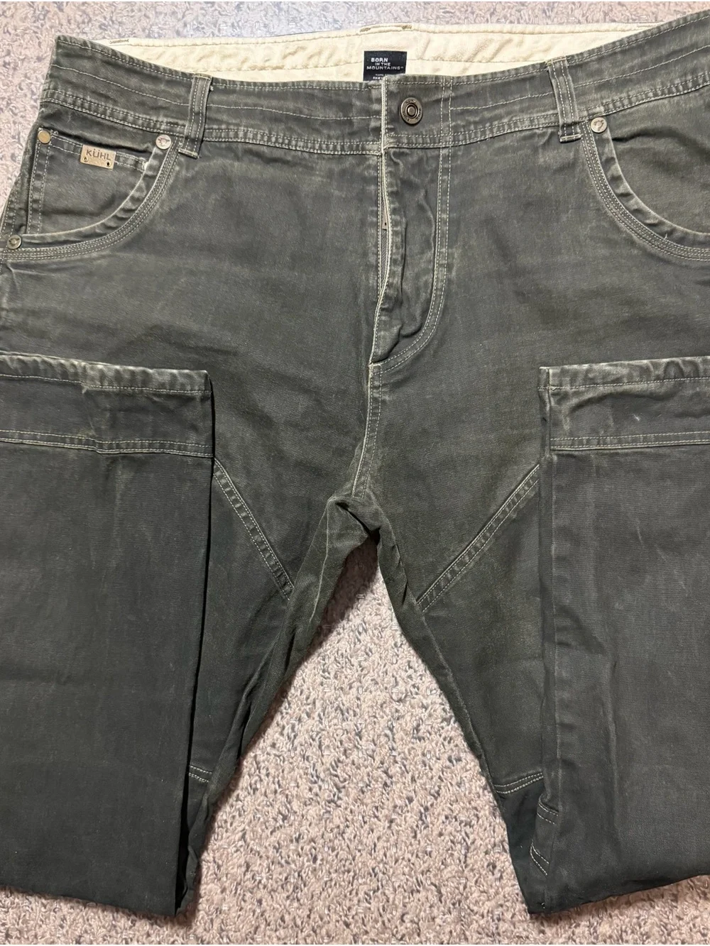 Kuhl Men's Dark Brown/Green Work-Style Cargo Jeans